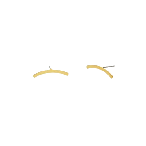 Joy Susan Gold Curved Bar Stud Earrings