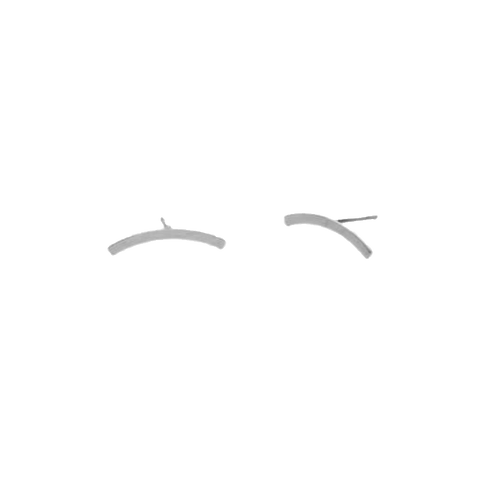Joy Susan Silver Curved Bar Stud Earrings