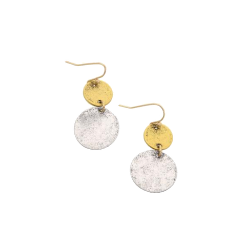 Joy Susan Mixed Metal Double Disc Earrings