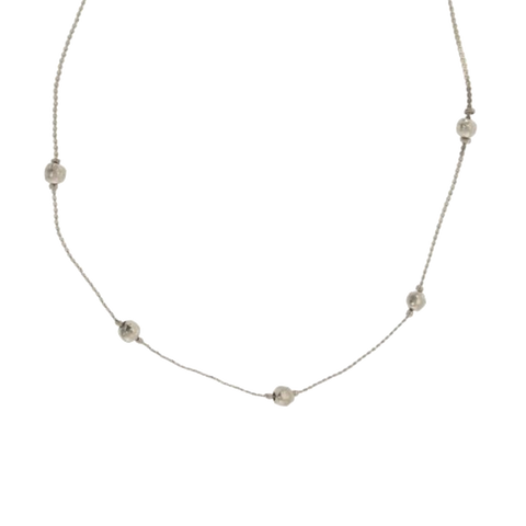 Joy Susan Silver Hammered Beads Necklace