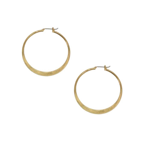 Joy Susan Gold Large Flat Hoop Earrings