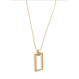 Joy Susan Gold Rectangle Pendant Necklace