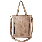 Genuine Leather Tote with Antique Finish Rivets