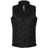 Diamond Quilted Hi-Low Vest - Black