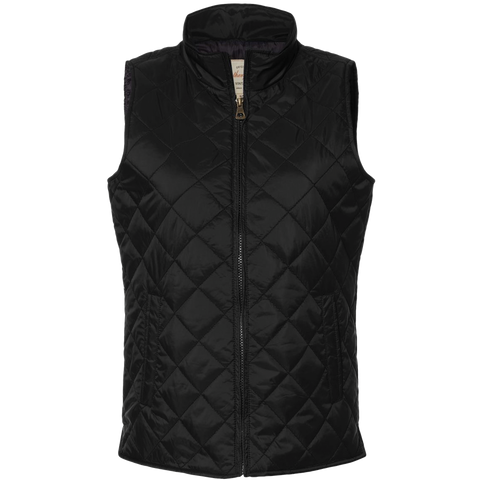 Diamond Quilted Hi-Low Vest - Black