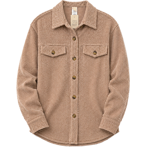 Ribbed Shacket - Camel