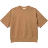Ribbed Boxy Top - Deep Camel