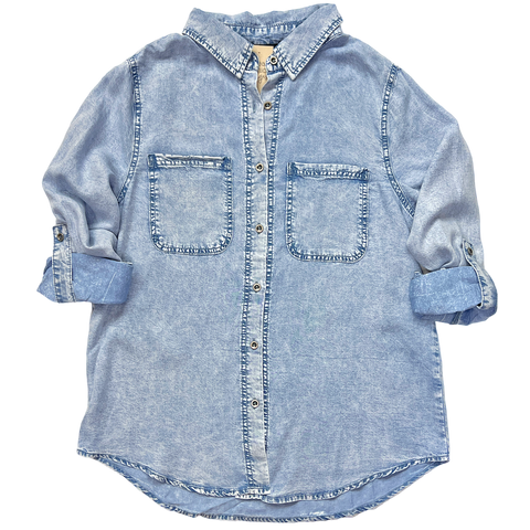 Chambray Long-Sleeve Button-Up