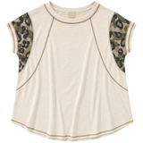 Animal Print & Camo Raglan Top