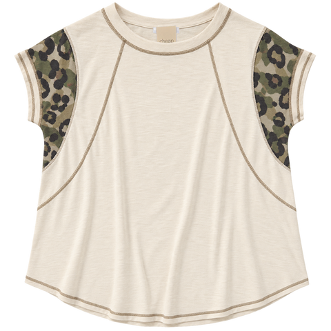 Animal Print & Camo Raglan Top
