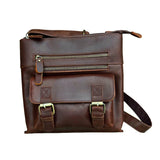 Crazy Horse Genuine Leather Crossbody - Dark Brown