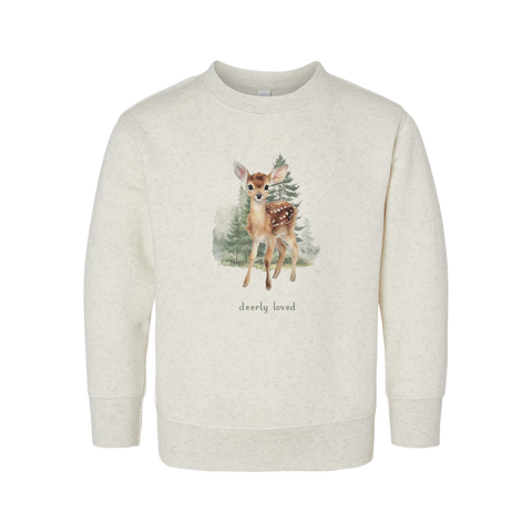 Deerly Loved Crew Sweatshirt - Toddler
