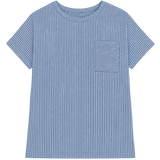 Ribbed Pocket Boxy Top - Dusty Blue