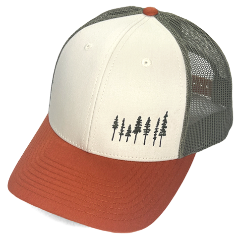 Pines Trucker Hat - Olive/Rust