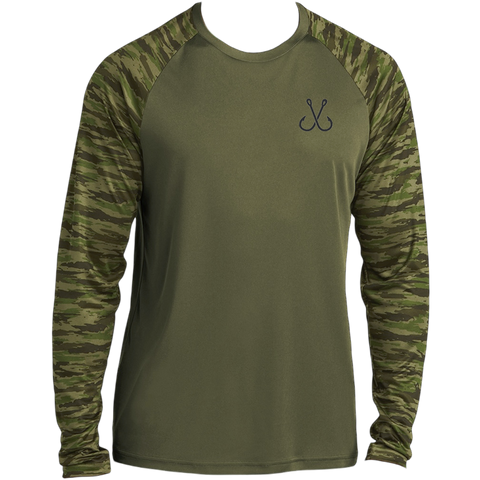 Silicone Patch Camo Colorblock Long Sleeve Tee