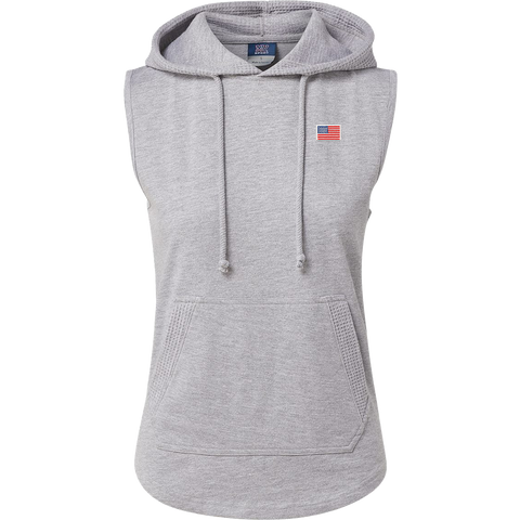 USA Flag Patch Sleeveless Sweatshirt