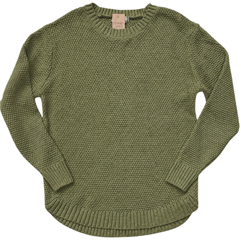 Round-Neck Sweater - Light Olive