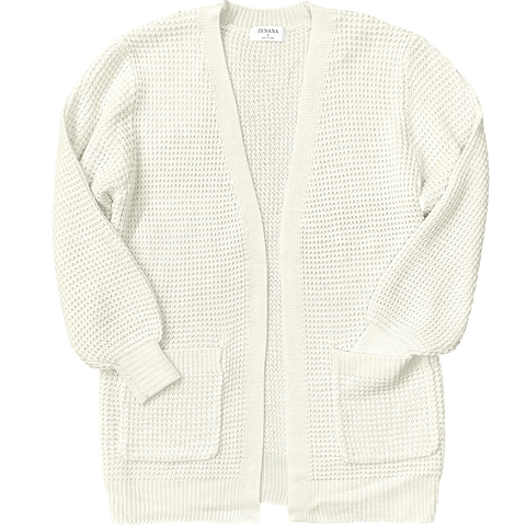 Waffle Cardigan - Ivory