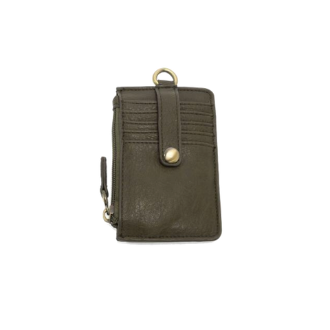 Joy Susan Small Card Wallet with Keyring - Olive