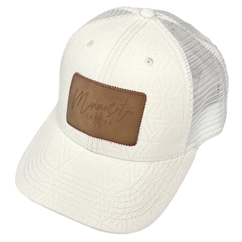 MN Pines Patterned Trucker Hat - Ivory
