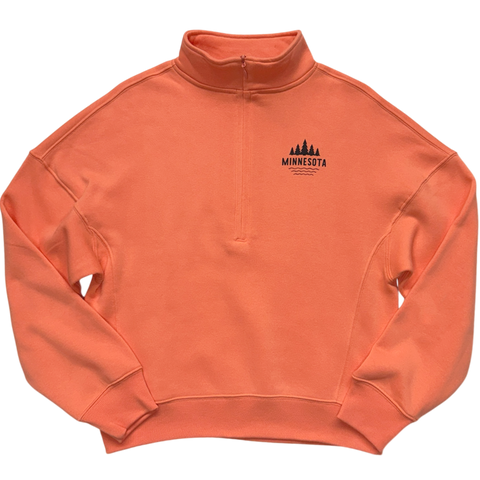 MN Diamond 1/2-Zip Pullover -  Coral