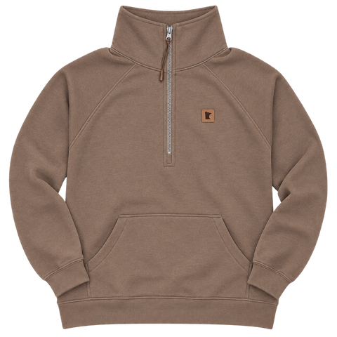 MN Leather Patch Boxy Pullover - Mocha