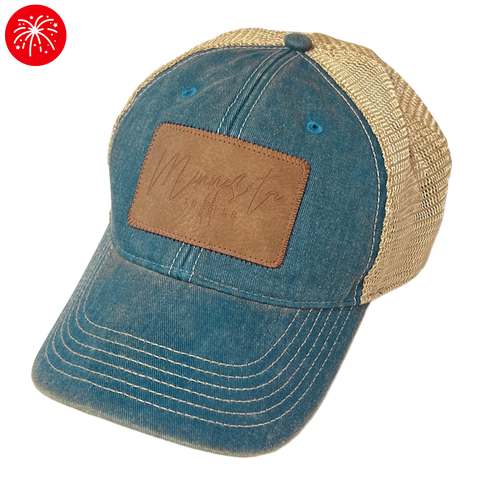 MN Pines Mesh-Back Hat - Washed Teal