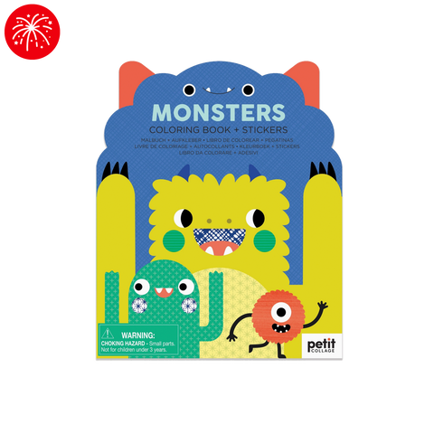 Petite Coloring Book with Stickers - Monsters