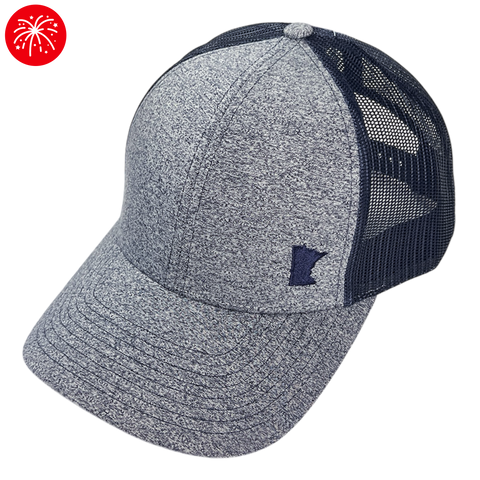 MN Silhouette Trucker Hat - Heathered Navy/Navy