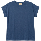 Slub Cuffed Sleeve Tee - Light Navy