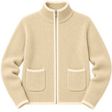 High Neck Zip Up Sweater Cardigan