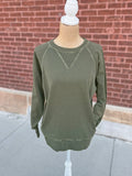 Vintage Pullover with Pockets - Dark Olive