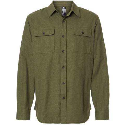 Solid Flannel Shirt - Olive