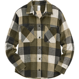 Soft Flannel Shacket - Olive Multi