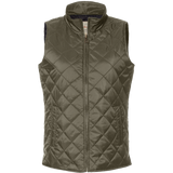 Diamond Quilted Hi-Low Vest - Olive