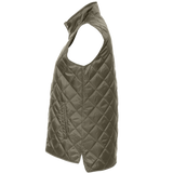 Diamond Quilted Hi-Low Vest - Olive