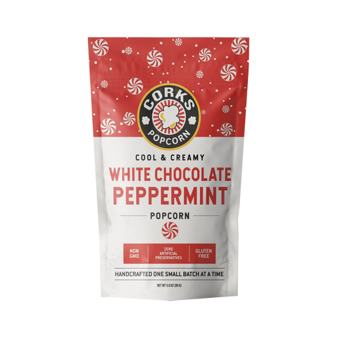 Cork's Popcorn - White Chocolate Peppermint