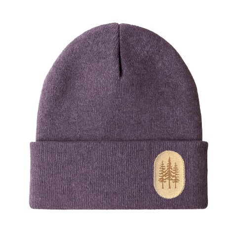 Pine Trio Patch Beanie - Plum