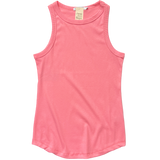 Ribbed Crew Neck Tank - Coral Pink