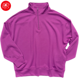 1/4-Zip Scuba Pullover with Pockets - Plum