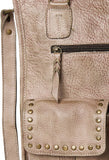 Genuine Leather Tote with Antique Finish Rivets