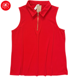 Sun-Cool Sporty Zip Tank - Ruby