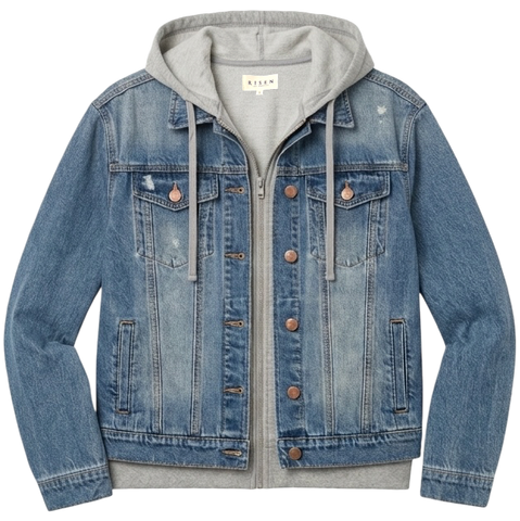 Hooded Zip Denim Jacket