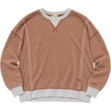 Vintage Contrast Trim Pullover - Rust
