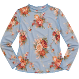 Floral Sheer Top with Merrow Hem