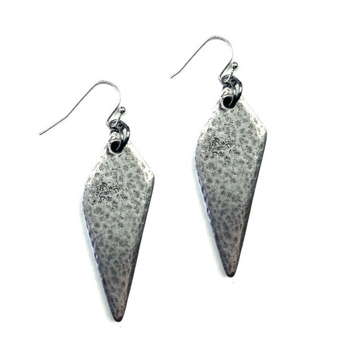 Hammered Silver Pick Earring