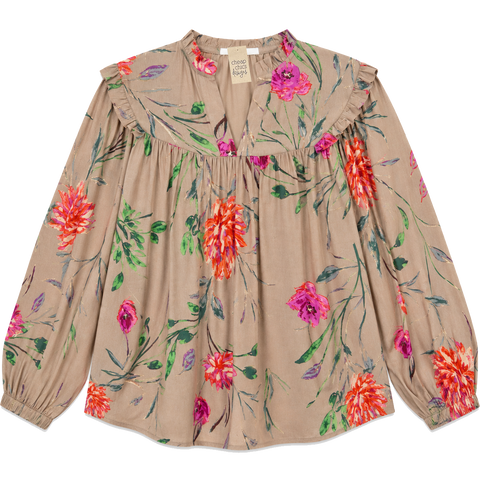 Floral Printed Blouse - Sand