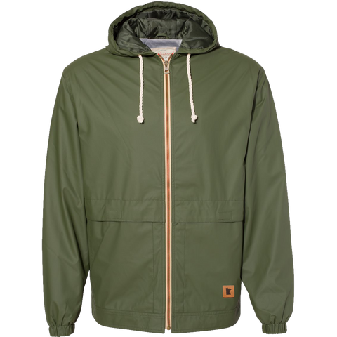 MN Genuine Leather Patch Rain Jacket