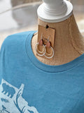 Two-Tone Leather Accent Earrings