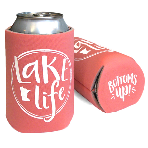 Cheap Chics Designs Coral Lake Life Koozie Bottoms Up
